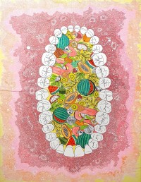 Faiza Bilgrami, Sense of Taste, 27 x 38 inches, Mixed Media on Paper, Surrealism Painting, AC-FZBLG-015